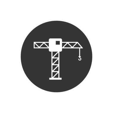 Yapım Turna Beyaz Simgesi Vektör İllüstrasyonu