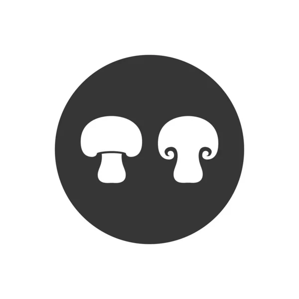 Mushroom vector icono blanco. Champignon silueta simple — Archivo Imágenes Vectoriales