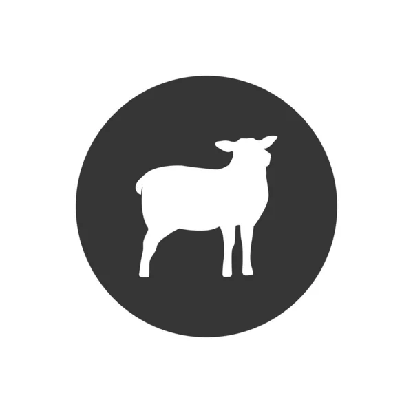 Sylwetka jagnięca izolowana na białym tle. Jagnięcina lub ikona owiec. Ilustracja wektora — Wektor stockowy