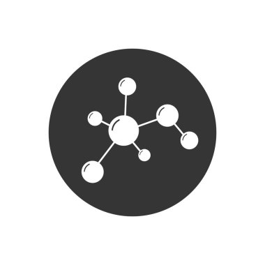 Molekül Beyaz Simgesi Moda Tasarım Vektöründe