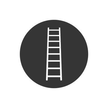 Merdivenler beyaz simge vektör çizim logo şablonu