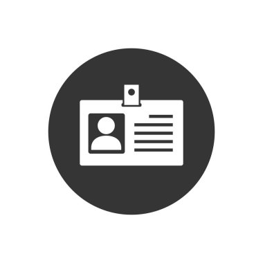 Kimlik kartı vektör beyaz simgesi, kimlik kartı simgesi, kimlik kartı simgesi