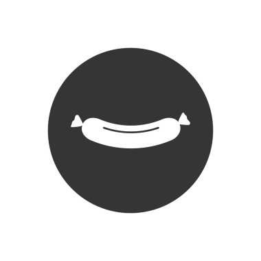 Sosis eti ya da sosis köpek düz vektör beyaz simgesi