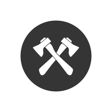 Moda düz biçimli eksen vektör beyaz simgesi