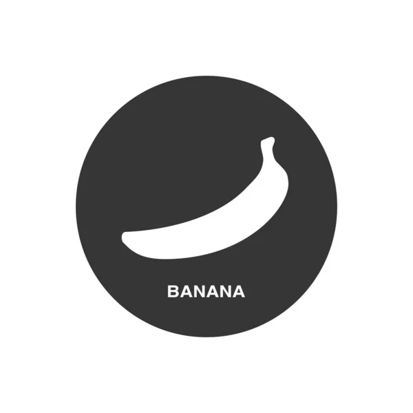 Banana icono blanco en estilo plano de moda. Vector — Vector de stock