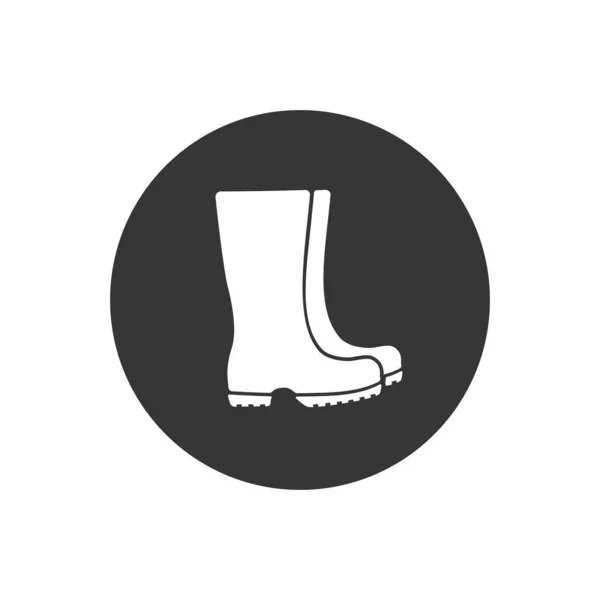 Botas icono blanco. Bota de lluvia, señal de zapatos. Vector en plano — Archivo Imágenes Vectoriales