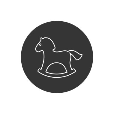 Düz vektörde beyaz at çizgisi simgesi