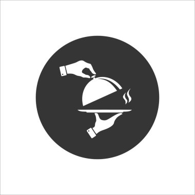 Kaplanmış düz beyaz simge. Vektör illüstrasyonu