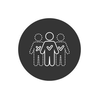 Eksik Vektör illüstrasyonu yokluk, yokluk, toplantı satırı beyaz simgesi için kullanılabilir 