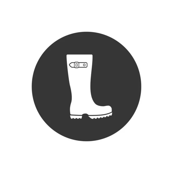 Botas icono blanco. Bota de lluvia, señal de zapatos. Vector — Archivo Imágenes Vectoriales