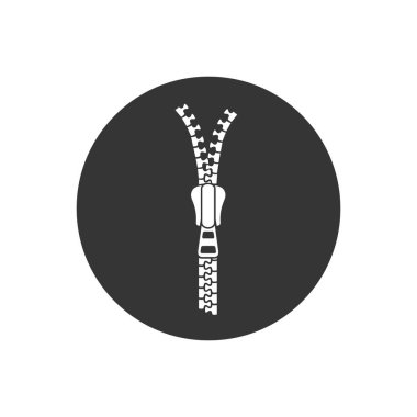 Düz biçimli fermuar vektör beyaz işaret sembolü