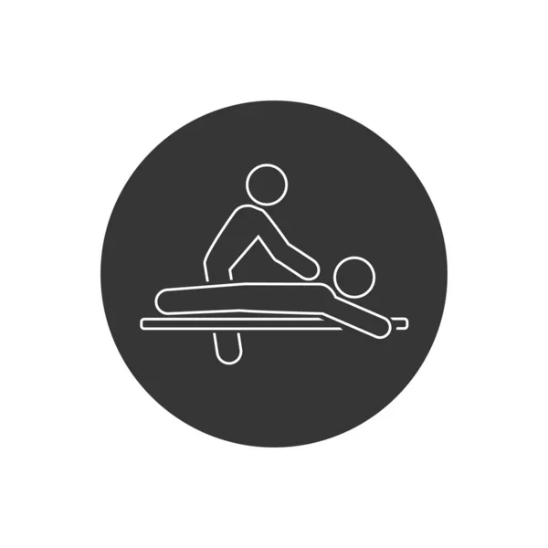 Massage lijn wit pictogram spa vector plat — Stockvector