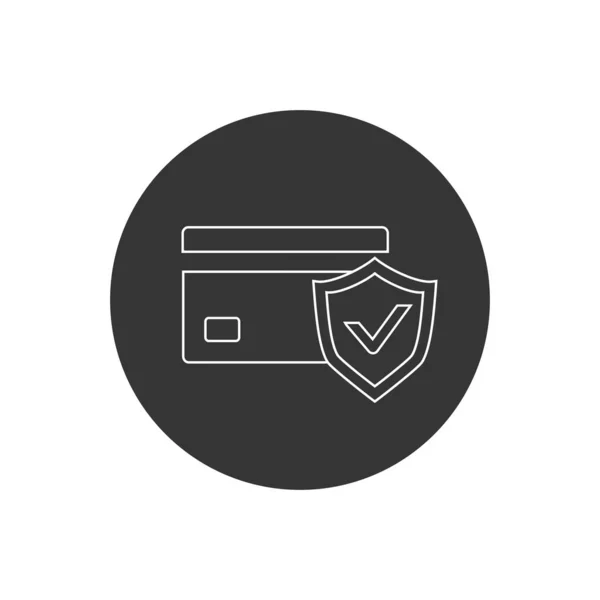 Das weiße Symbol der Kreditkartenschutzlinie. Vektor — Stockvektor
