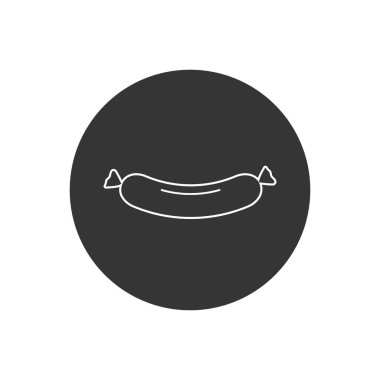 Sosis eti bağlantısı veya sosis köpek düz vektör çizgisi simgesi