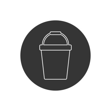 Pail Satır Simgesi Logo Şablonu Vektörü