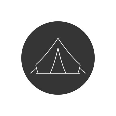 Çadır siyah işaret çizgisi simgesi. Vektör illüstrasyonu