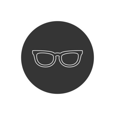 Gözlük çizgisi simgesi ile vektör illüstrasyonu