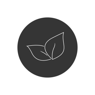 Yaprak çizgisi simgesi düz stil. Vektör illüstrasyonu