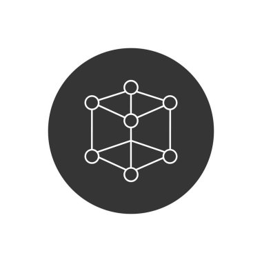 Molecular compound vector flat line white icon