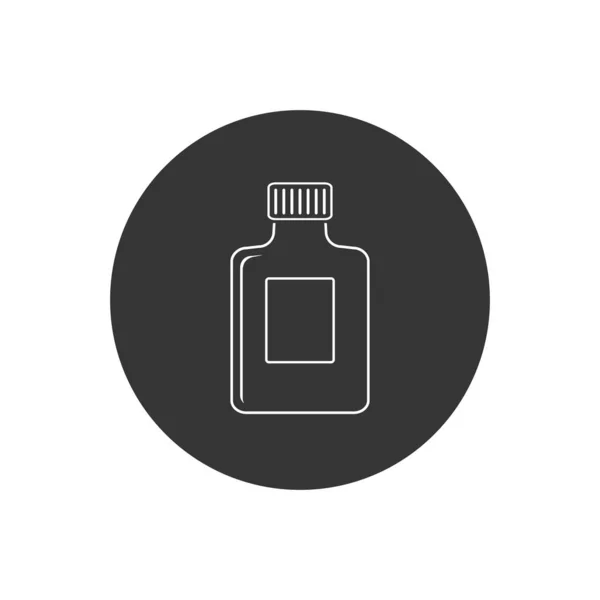 Ένα Μπουκάλι Αλκοόλ Μια Γυάλινη Γραμμή Απλές Διανυσματικές Εικόνες Δοχείων — Διανυσματικό Αρχείο