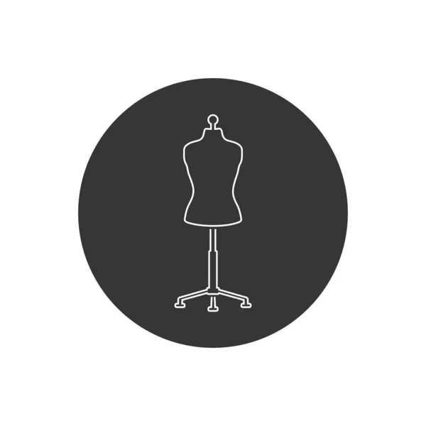 Ραπτική Κούκλα Μαύρη Γραμμή Εικονίδιο Απομονωμένη Διανυσματική Απεικόνιση Μανεκέν Σχεδιαστής — Διανυσματικό Αρχείο