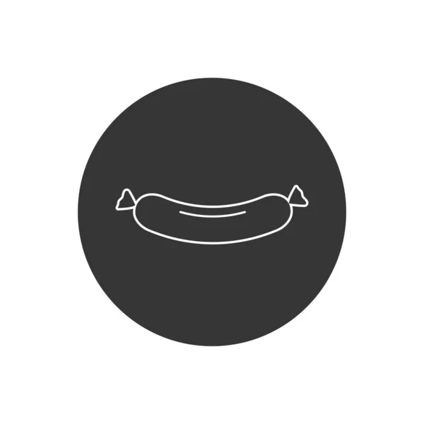 Sausage Meat Link Wiener Dog Flat Vector Line Icon — Stock Vector