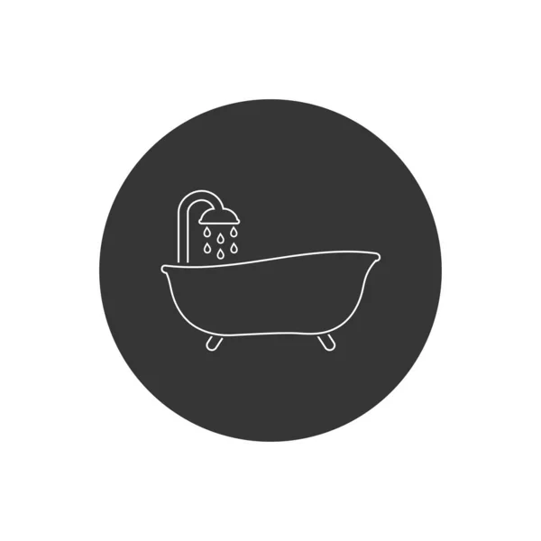 Вектор иконки в ванной. Стильный знак для мобильной концепции и веб-дизайна. Рисунок символов бани — стоковый вектор