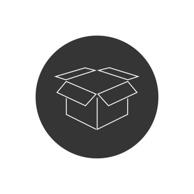 Açık Kutu satır simgesi vektörü ile vektör illüstrasyonu. Paket işareti