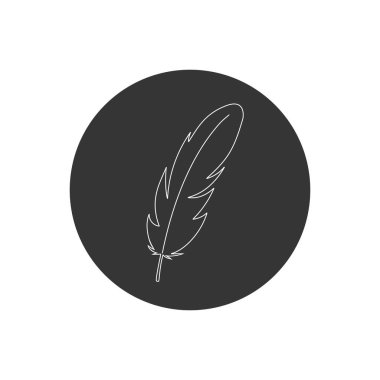 Beyaz arkaplanda tüy vektör çizgisi simgesi izole