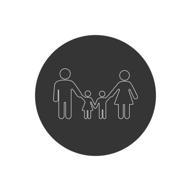 Aile Çizgisi Simgesi düz stili. Vektör illüstrasyonu