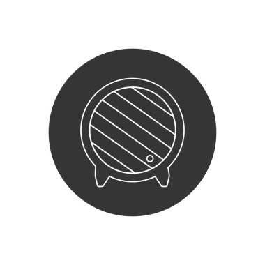 Tahta varil hattı ikonu. Şarap fıçısı ikonu. Namlu düz vektör işareti. Şarap fıçısı işareti.