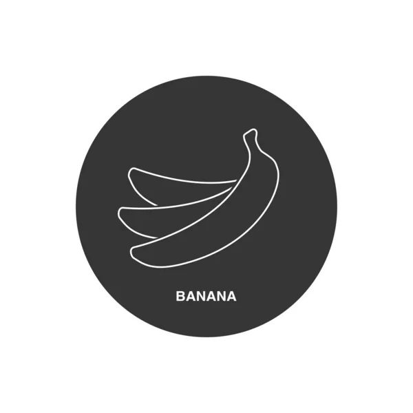 Icono de línea de plátano en estilo plano de moda. Vector — Vector de stock