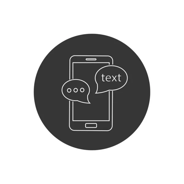 Phone or Mobile Chat Line Icon. Vector — Διανυσματικό Αρχείο