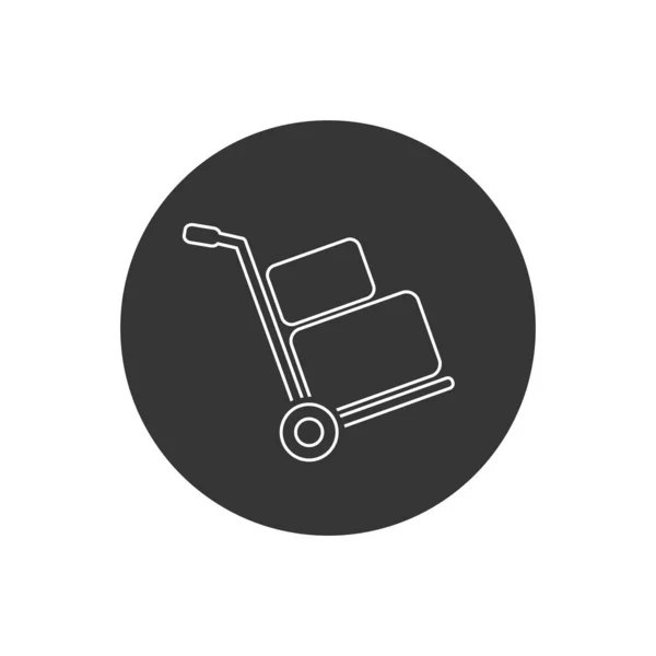 Transporte de carga, icono de la línea web. diseño vectorial — Vector de stock