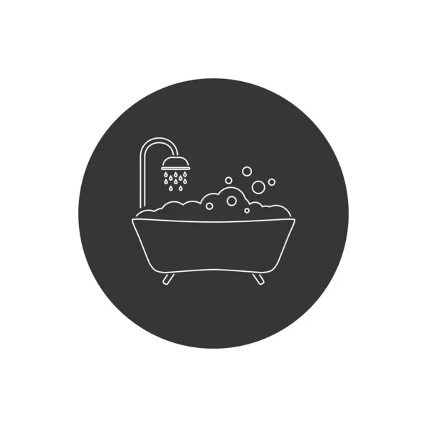 Vetor ícone de linha de banho. Sinal de estilo para conceito móvel e web design. Banho símbolo ilustração —  Vetores de Stock