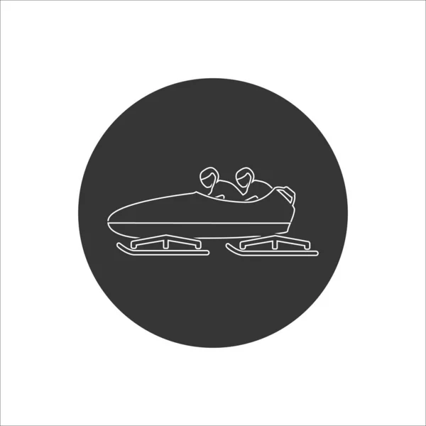 Icône de ligne de bobsleigh. Illustration vectorielle sur blanc — Image vectorielle