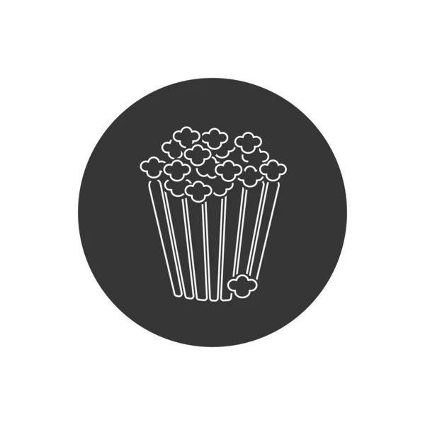 Icono de línea de palomitas de maíz en estilo plano. Vector — Vector de stock