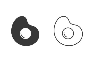 Beyaz arkaplanda sahanda yumurta simgesi