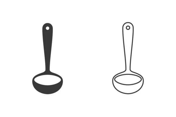 Ladle Icon Set, Ladle Spoon Vector — стоковий вектор