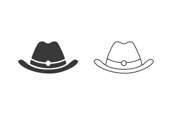 Ícone de chapéu vetorial definido em estilo plano —  Vetores de Stock