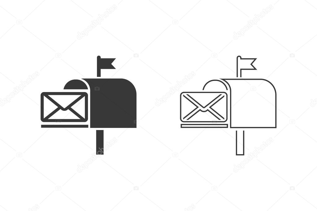 Post box icon set isolated vector in modern flat style