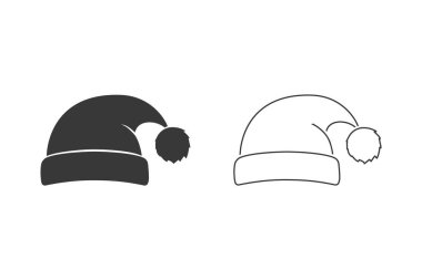 Noel Baba Noel şapkası vektör simgesi ayarlandı