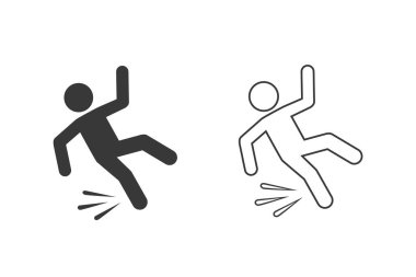 Düşen kişi vektör simgesi beyaz arkaplanda izole edildi