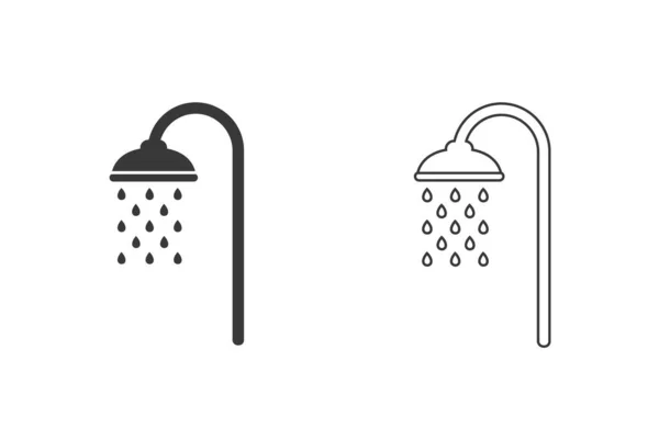 Douche icoon set vector, gevuld plat bord, solide pictogram geïsoleerd op wit. Symbool, logo illustratie — Stockvector