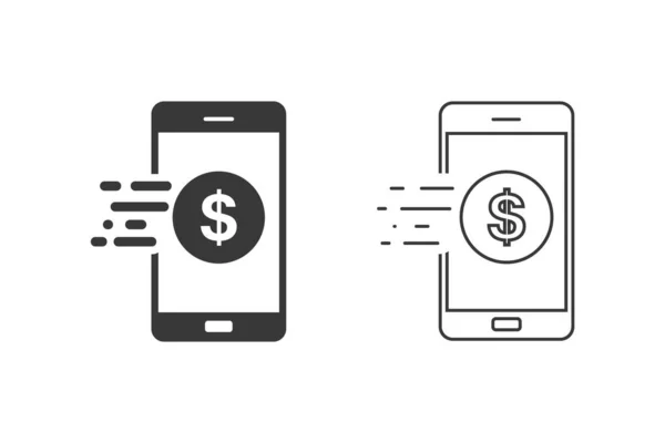Mobiel bankieren icoon in trendy flat style design. Vector grafische illustratie. Geschikt voor website ontwerp, logo, app en ui — Stockvector