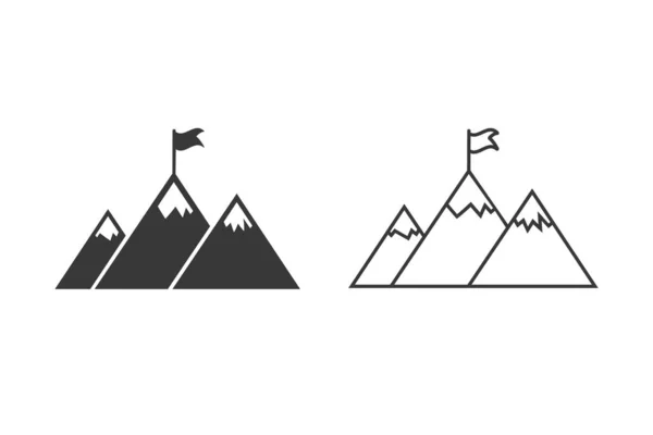 Ορεινή επιτυχία εικονίδιο σύνολο εικονογράφηση σχεδιασμού, glyph στυλ σχεδιασμού, σχεδιασμένο για web και app — Διανυσματικό Αρχείο