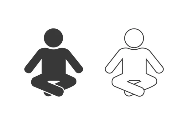 Human yoga icon set logo. Vector flat — Image vectorielle