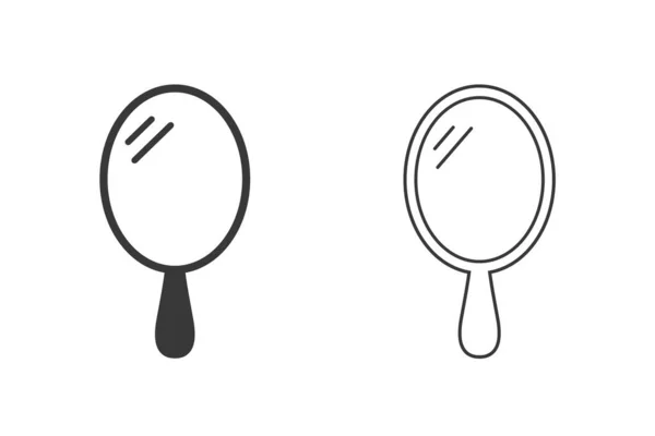 Hand Mirror Icon Set Symbol Vector Illustration —  Vetores de Stock