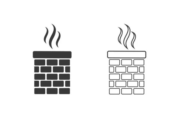 Vector chimney icon set in flat style — Vector de stock