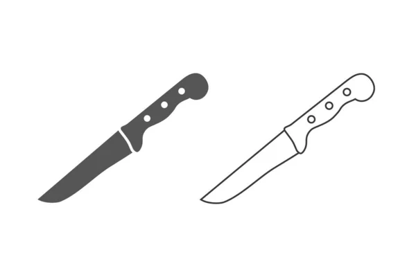 Conjunto de ícones de faca de cozinha Chefs. Vetor — Vetor de Stock